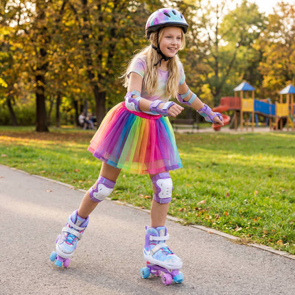 Kinder Rollschuhe, verstellbar, Räder mit Leuchtfunktion, 9-14 Jahre, Blau