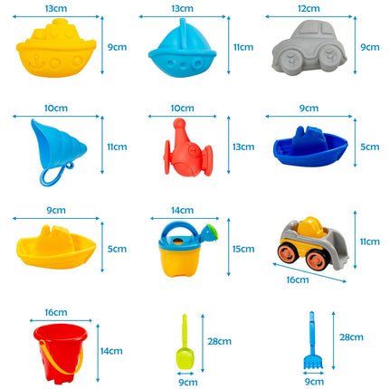 Sand- und Wassertisch für Kinder, 18-teiliges Set, mit Ablassstopfen