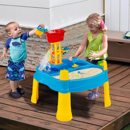 Sand- und Wassertisch für Kinder, 18-teiliges Set, mit Ablassstopfen