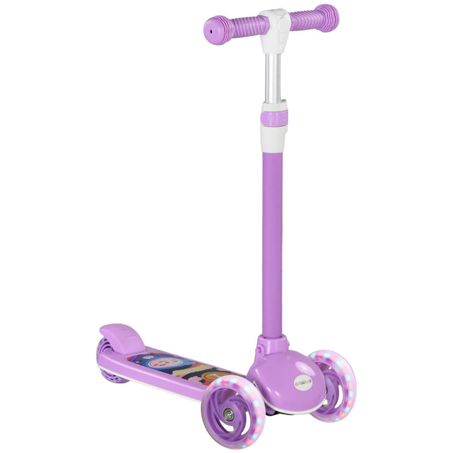 Trottinette enfant avec roues LED, hauteur réglable, violette