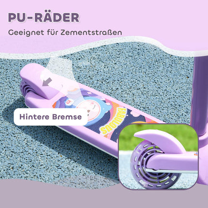 Kinderroller mit LED-Rädern, höhenverstellbar, Lila