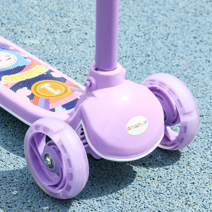 Kinderroller mit LED-Rädern, höhenverstellbar, Lila