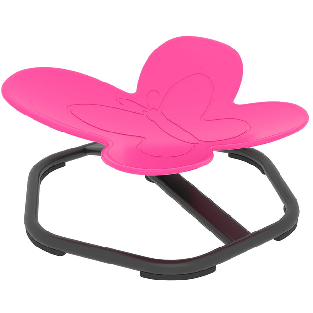 Chaise pivotante sensorielle pour enfants, forme papillon, rose