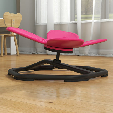 Chaise pivotante sensorielle pour enfants, forme papillon, rose
