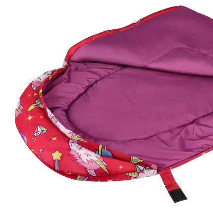 Kinderschlafsack mit Rucksack, Einhorn-Print, 170x60cm