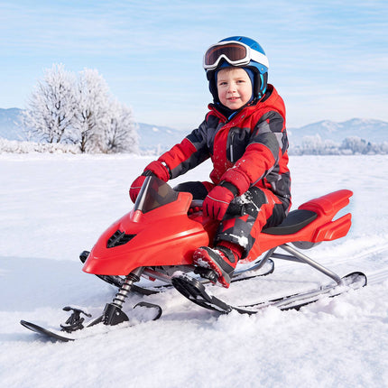 Luge de course pour enfants avec freins et direction, rouge