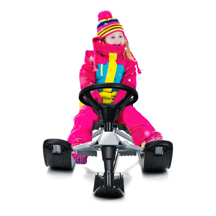 Luge pour enfants avec volant, double frein et corde de traction