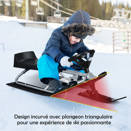 Luge pour enfants avec volant, double frein et corde de traction