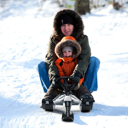 Luge pour enfants avec volant, double frein et corde de traction