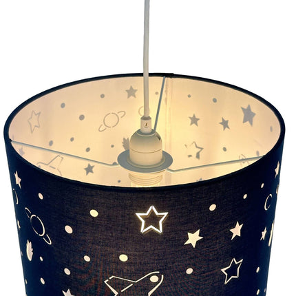 Lampe suspendue pour enfants sur le thème de l'espace - Planètes et étoiles
