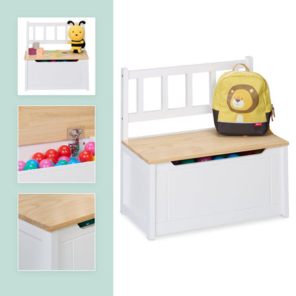 Kinder-Sitzbank mit Rückenlehne und Spielzeugkiste