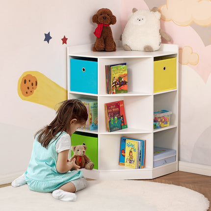 Kinder-Aufbewahrungsregal, 3 Stoffschubladen, MDF, Weiß