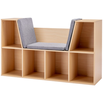 Étagère de rangement et banc pour enfants avec coussin, 103 x 30 x 62 cm