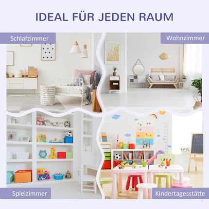 Étagère de rangement et banc pour enfants avec coussin, blanc/gris