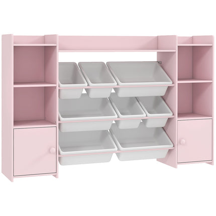 Étagère de rangement pour enfants avec 8 bacs amovibles - Rose