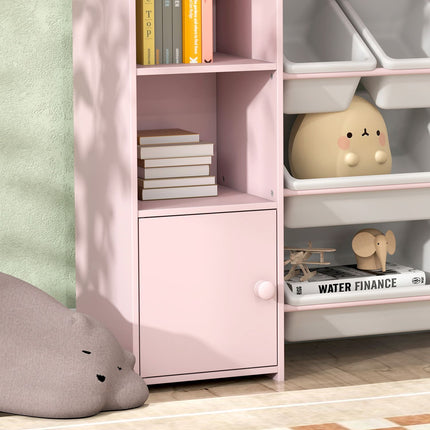 Étagère de rangement pour enfants avec 8 bacs amovibles - Rose