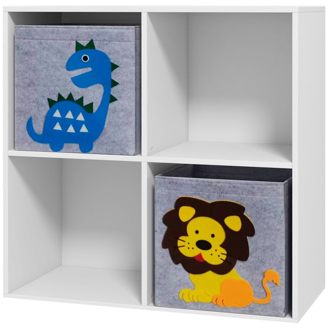 Étagère de rangement pour enfants avec cubes et tiroirs, MDF, blanc