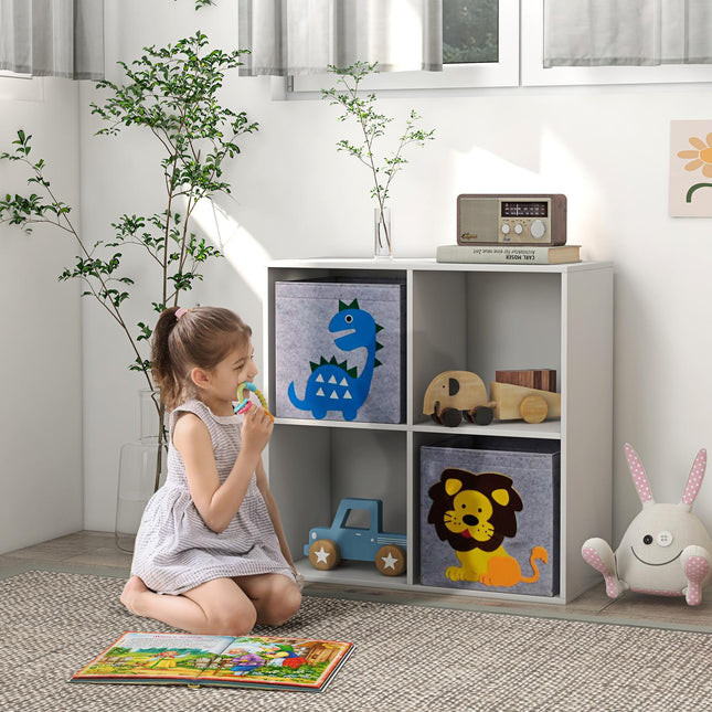 Étagère de rangement pour enfants avec cubes et tiroirs, MDF, blanc