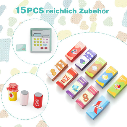 Kinder-Supermarkt-Spielset mit Registrierkasse & Verkaufsautomat