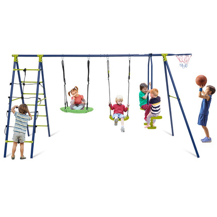 Kinderschaukel-Set 6-in-1, Kletternetz, 250 kg Tragkraft