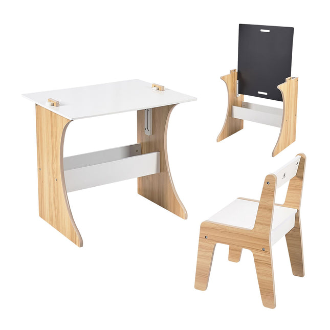 Ensemble table et chaises pour enfants avec plateau tableau noir
