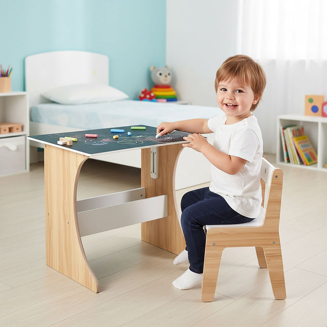 Ensemble table et chaises pour enfants avec plateau tableau noir