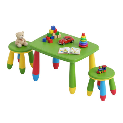 Ensemble table et tabourets pour enfants, plastique multicolore