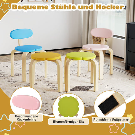 Kindertisch- und Stuhlset mit Aufbewahrung – Blumenform
