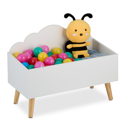 Kinderspielzeugkiste – Wolken-Design, geräumig und leicht zugänglich