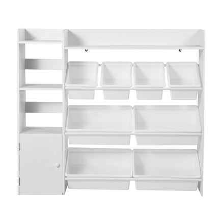 Kids Toy Storage Organizer, 4-Tier, 8 Bins, White