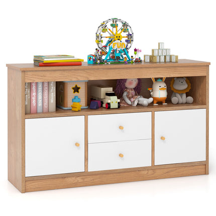 Rangement pour jouets d'enfants avec 2 tiroirs et 2 placards