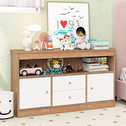 Rangement pour jouets d'enfants avec 2 tiroirs et 2 placards