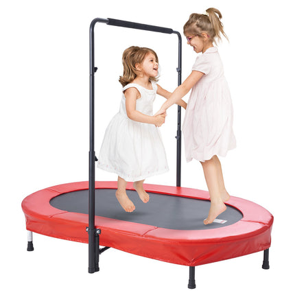 Kids Trampoline 56x36 Inch, Foldable with Handlebar