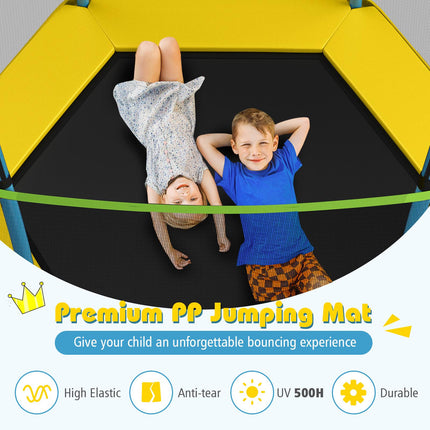 Kindertrampolin mit Sicherheitsnetz, 213 cm, Grün