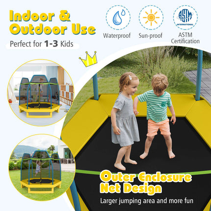 Kindertrampolin mit Sicherheitsnetz, 213 cm, Grün