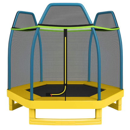 Kindertrampolin mit Sicherheitsnetz, 213 cm, Grün