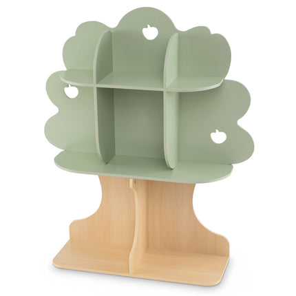 Étagère en forme d'arbre pour enfants, 114 cm de haut, 8 compartiments, verte