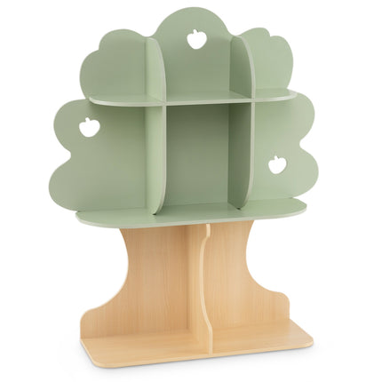 Étagère en forme d'arbre pour enfants, 114 cm de haut, 8 compartiments, verte