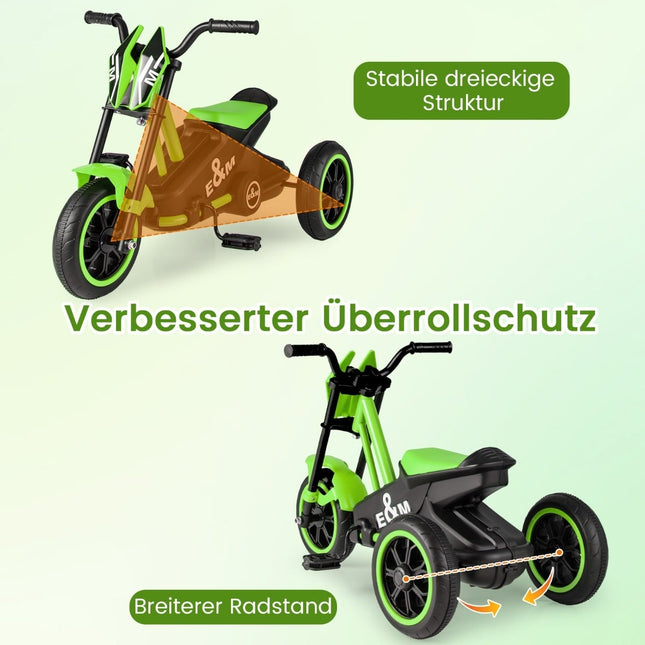 Tricycle pour enfants avec pédales antidérapantes et roues résistantes