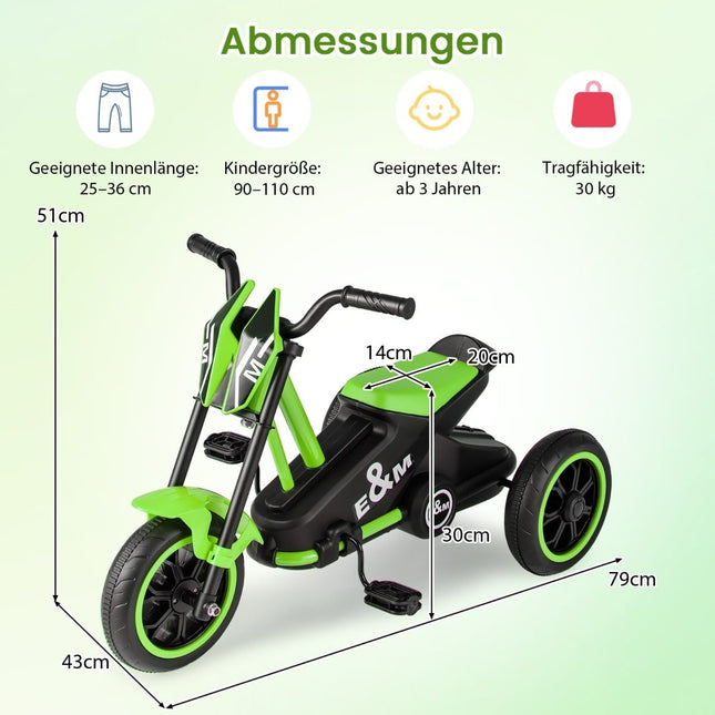 Tricycle pour enfants avec pédales antidérapantes et roues résistantes