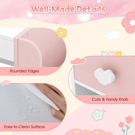 Coiffeuse pour enfants avec miroir lumineux, étagère et chaise