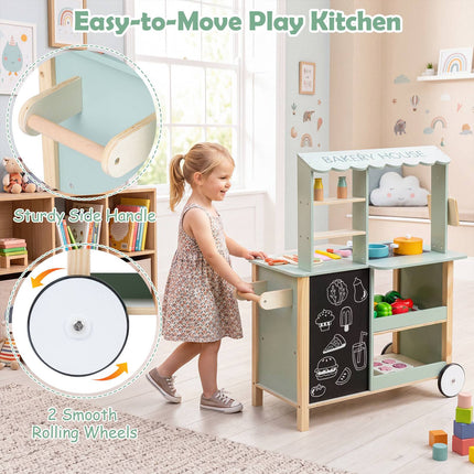 Spielküchenset aus Holz für Kinder mit Kochgeschirr und Zubehör