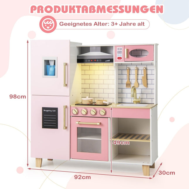 Cuisine en bois pour enfants avec machine à glaçons et tableau noir