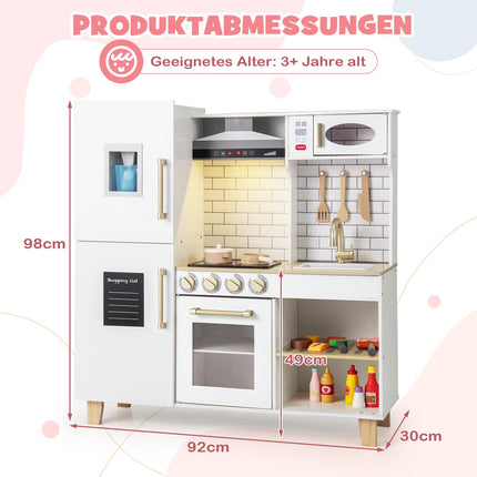 Kinder-Holzspielküche mit Eismaschine und Kreidetafel
