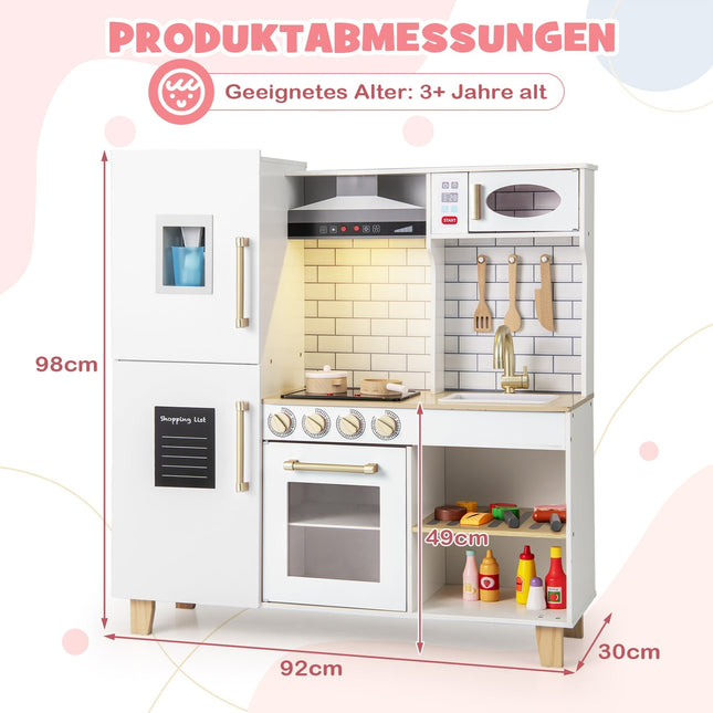 Cuisine en bois pour enfants avec machine à glaçons et tableau noir