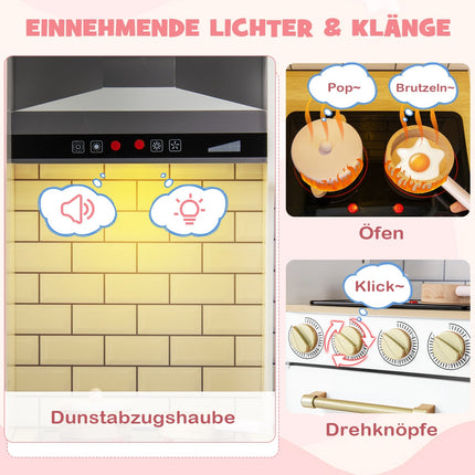 Kinder-Holzspielküche mit Eismaschine und Kreidetafel