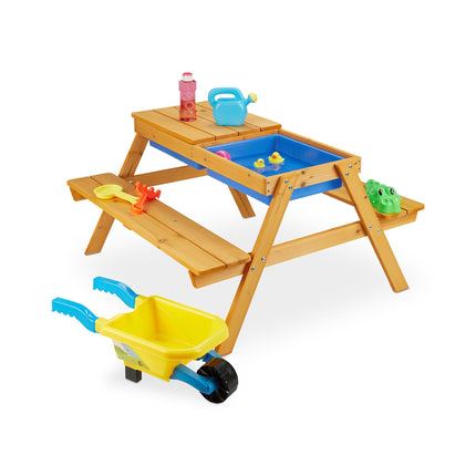 Ensemble de sièges en bois pour enfants avec table à sable et à eau