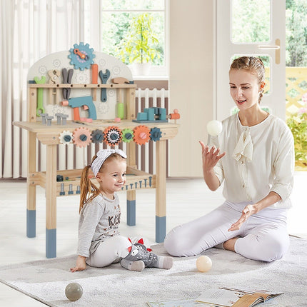 Établi en bois pour enfants avec support magnétique et ensemble d'outils