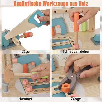 Établi en bois pour enfants avec support magnétique et ensemble d'outils