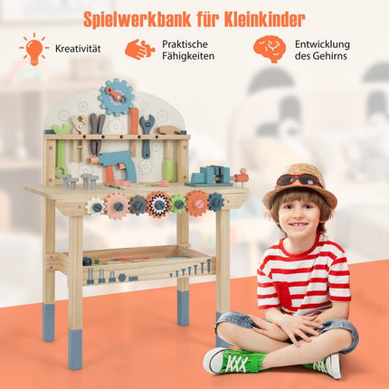 Établi en bois pour enfants avec support magnétique et ensemble d'outils